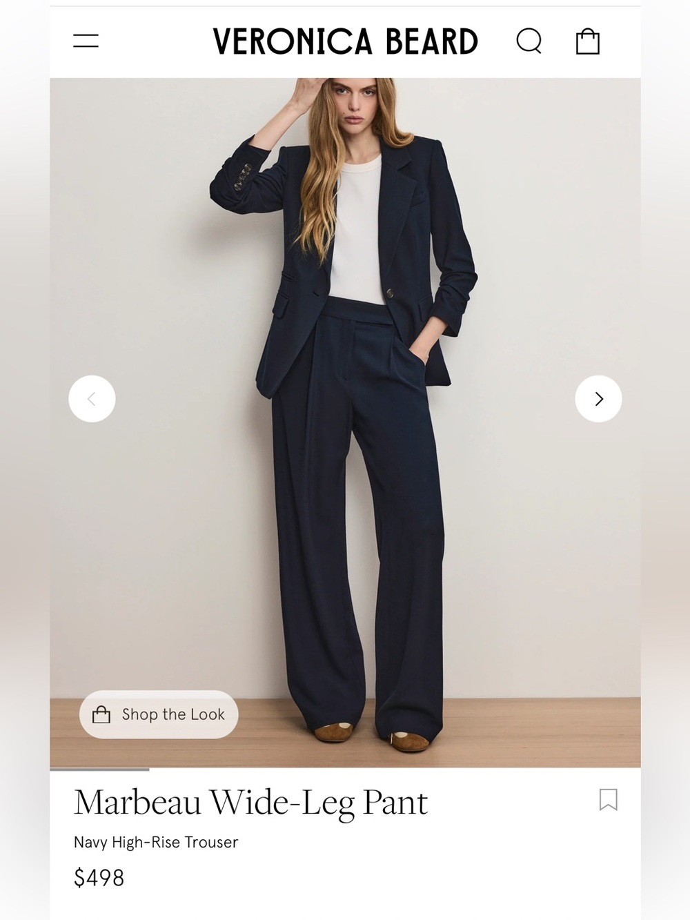 Veronica Beard Marbeau Wide-Leg Pant High-Waist Trousers 2p